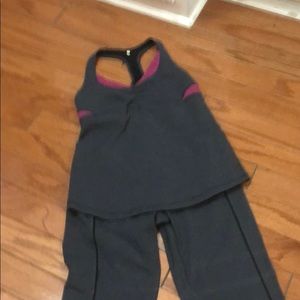 Lululemon top and bottom with flare pants size 8
